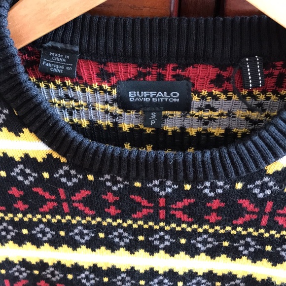 Buffalo David Bitton Cotton Pullover Winter Sweater, Snowflakes Size Small - Picture 4 of 8